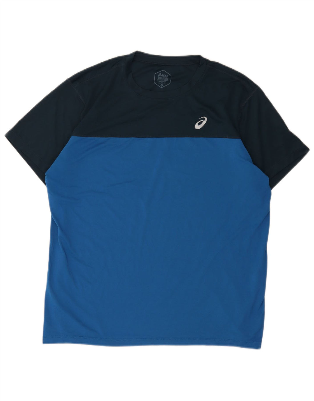Asics Herre T-Shirt Top Stor Blå Colourblock Polyester