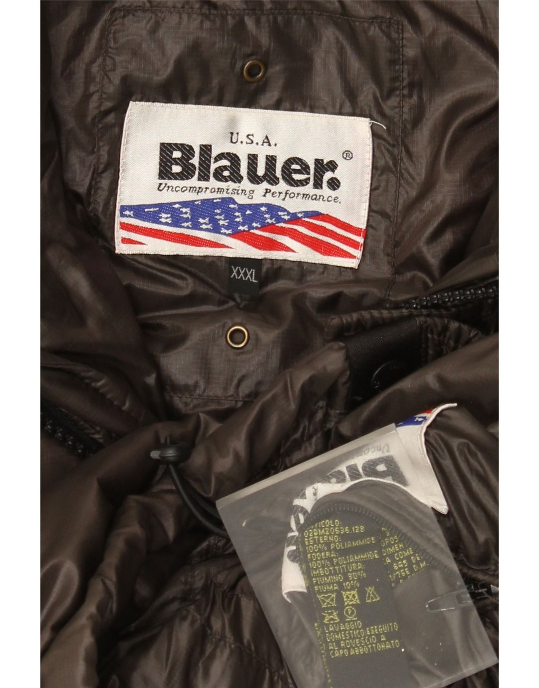 Blauer Herre hættepolstret jakke UK 46 3XL brun polyamid