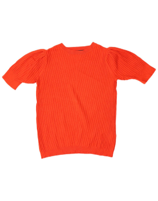 Marks & Spencer Dame Boat Neck Jumper Sweater UK 10 Small Orange