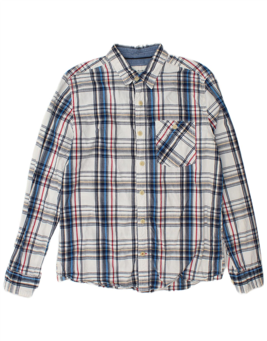 Fat Face Mens Shirt Medium White Check Cotton