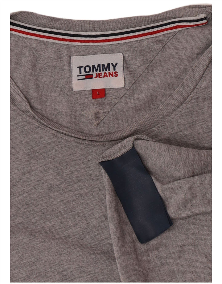 Tommy Hilfiger Herre T-Shirt Top Stor Grå Bomuld