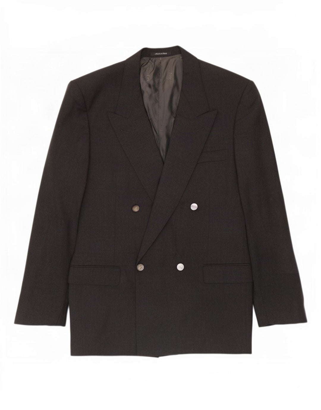 Yves Saint Laurent Herre Dobbeltradet Blazerjakke IT 52 XL Grå Uld