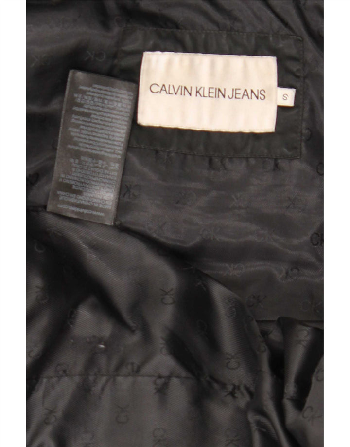 Calvin Klein Jeans Dame Hætte Polstret Jakke UK 10 Lille Sort Polyester