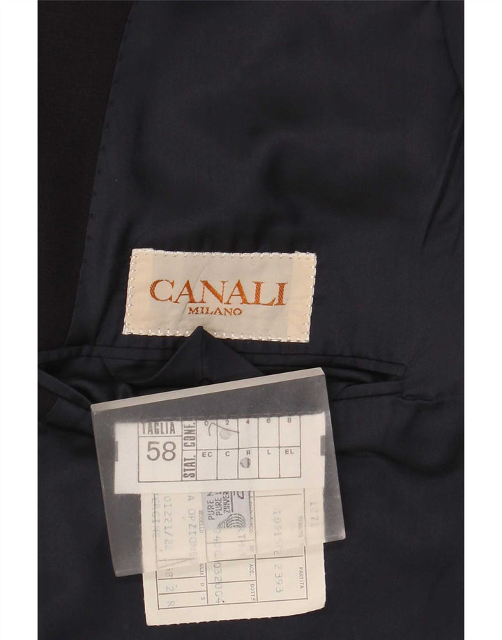 Canali Herre 2-knaps blazerjakke IT 58 4XL Marineblå Ny uld