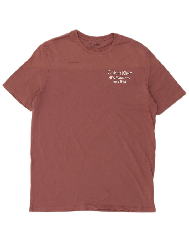 Calvin Klein T-shirt til mænd, medium brun bomuld