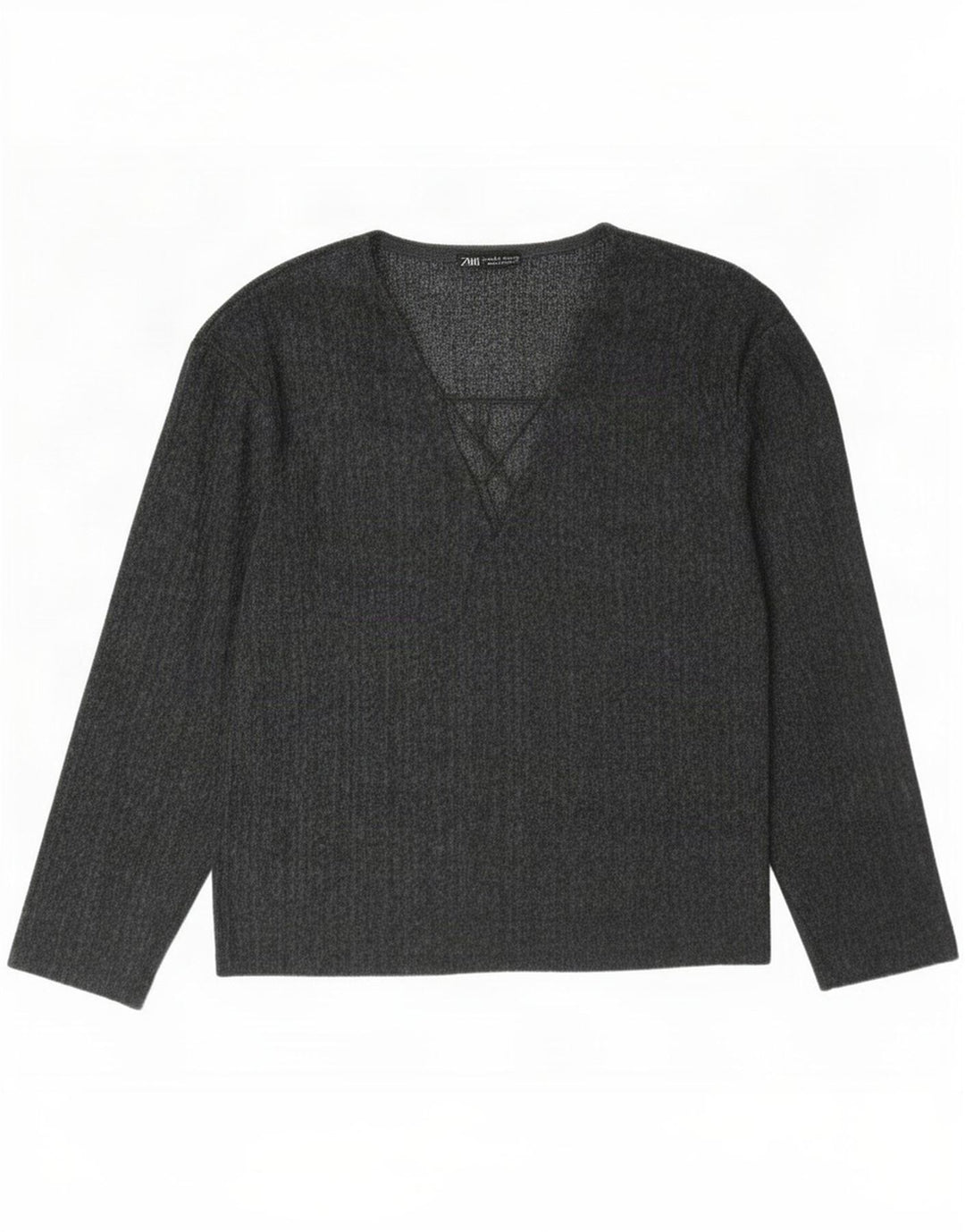 Zara Dame Oversized Top Langærmet UK 10 Lille Grå