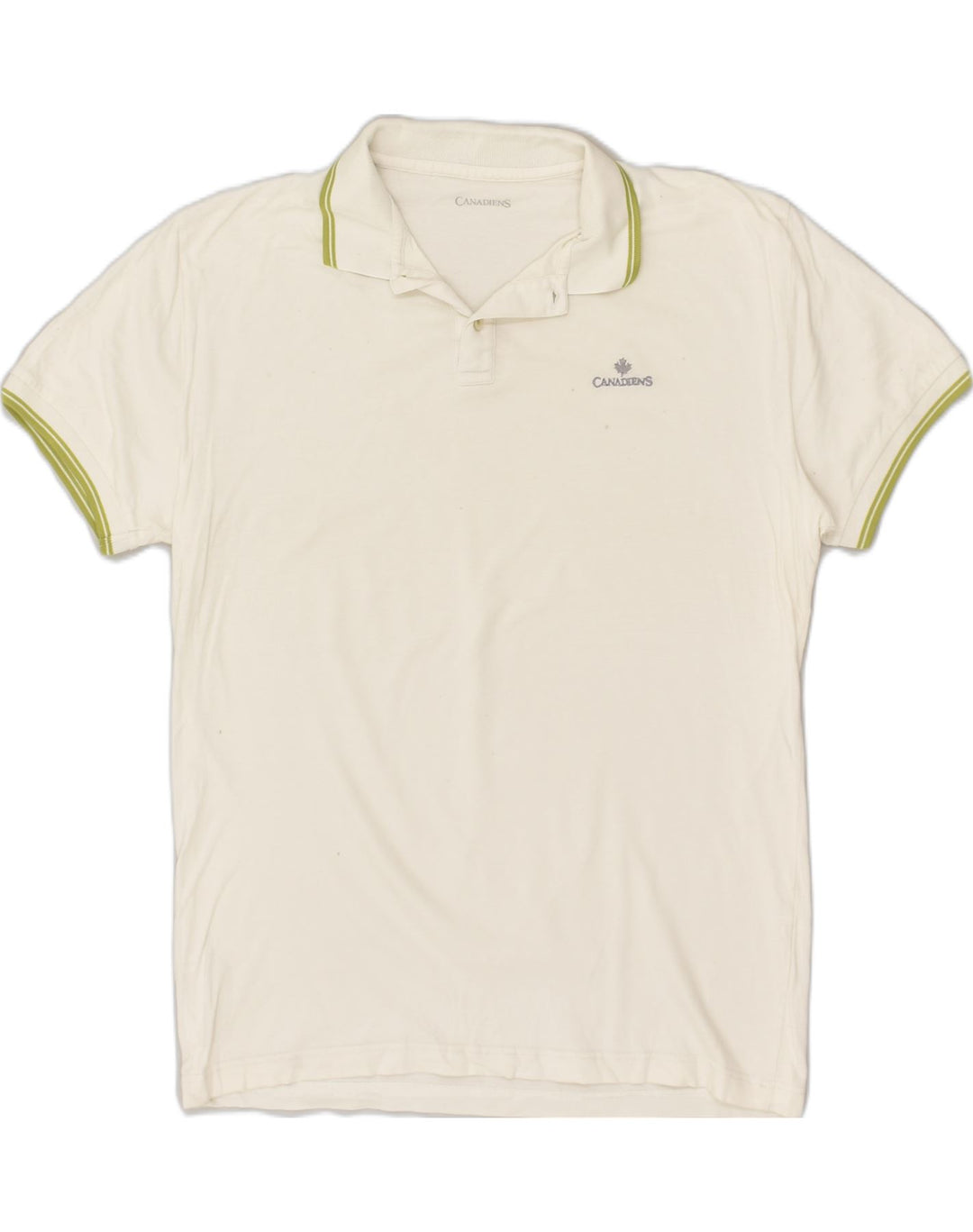 CANADIENS Mens Polo Shirt IT 52 Large White Cotton | Vintage Canadiens | Thrift | Second-Hand Canadiens | Used Clothing | Messina Hembry 