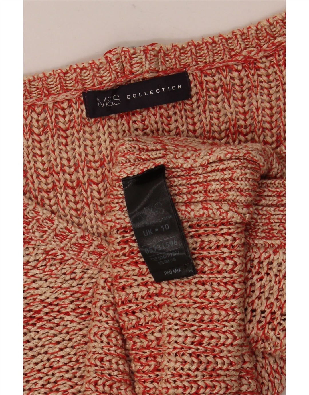 Marks & Spencer Dame V-hals sweater UK 10 Small Red Flecked