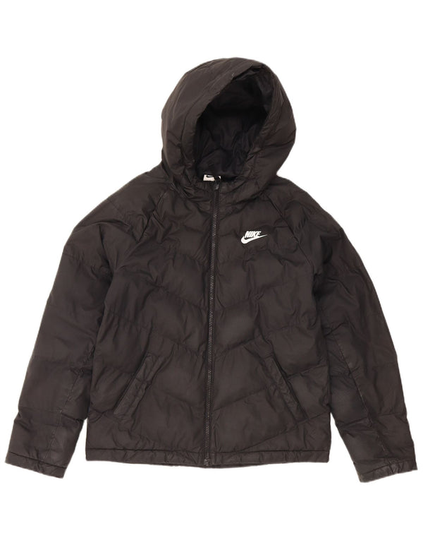 Nike drenge hættepolstret jakke 12-13 år stor sort polyester