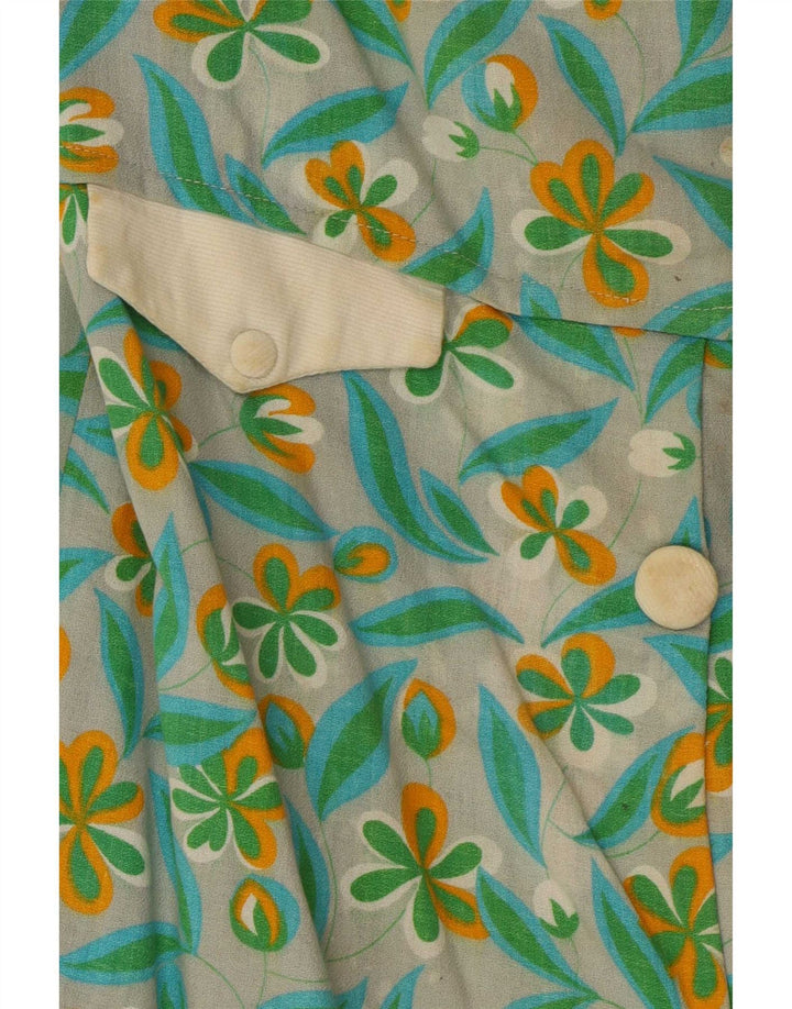 Vintage Dame Shift Dress UK 10 Small Green Floral