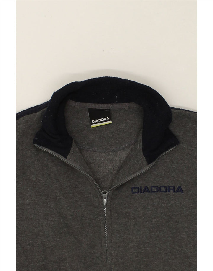 DIADORA Boys Tracksuit Top Jacket 15-16 Years Grey Polyester Vintage Diadora and Second-Hand Diadora from Messina Hembry 