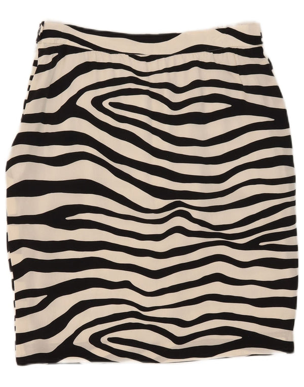 Escada Pencil Nederdel til kvinder EU 42 Large W30 White Animal Print Silke
