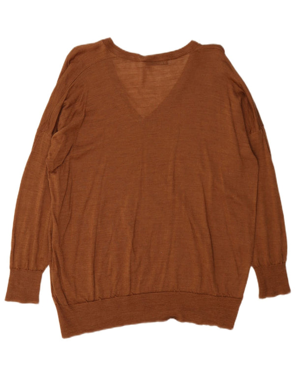 Zara Dame V-hals sweater UK 14 Medium Brun