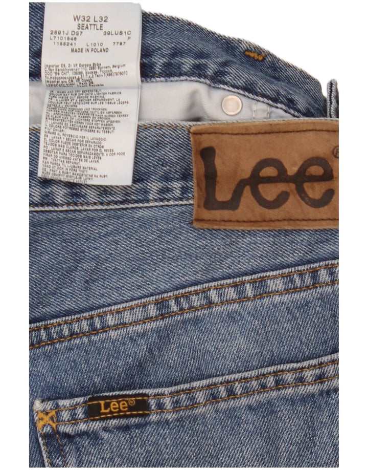 Lee Mens Seattle Straight Jeans W32 L32 Blå Bomuld