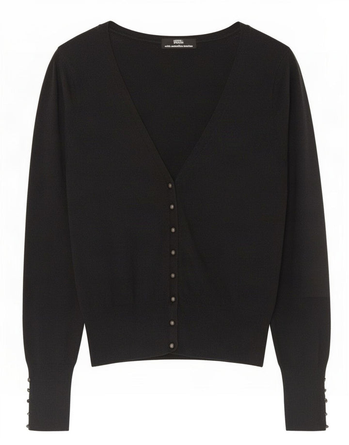 Marks & Spencer Dame Cardigan Sweater UK 10 Small Grå Merinould