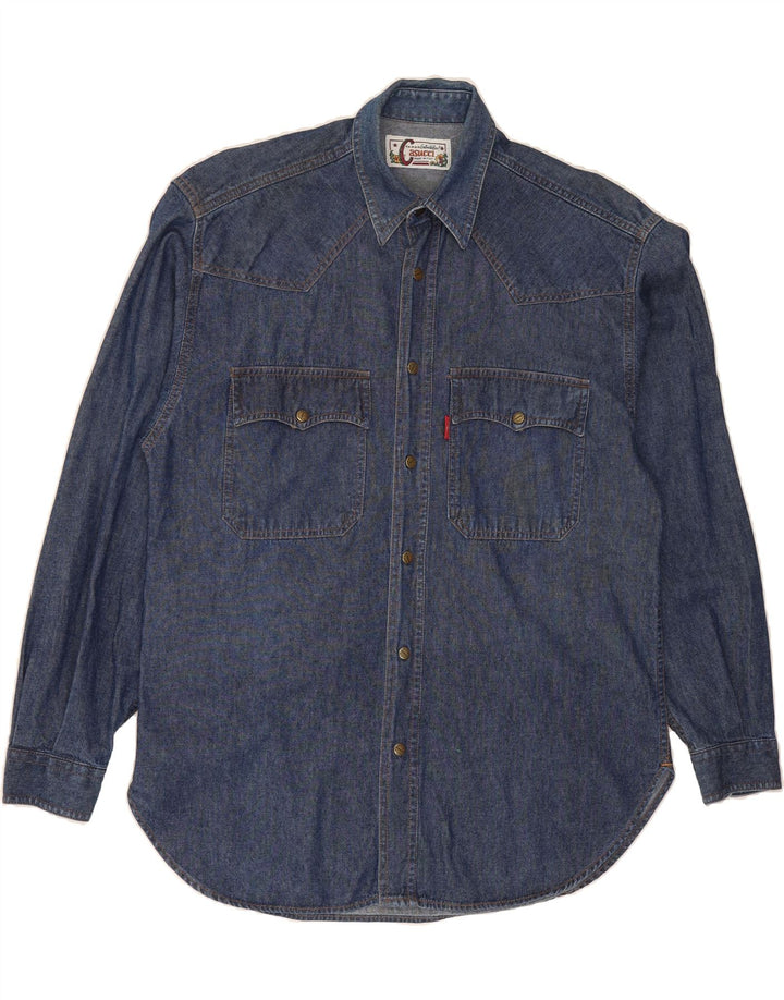 CASUCCI Mens Denim Shirt Small Blue Cotton Vintage Casucci and Second-Hand Casucci from Messina Hembry 