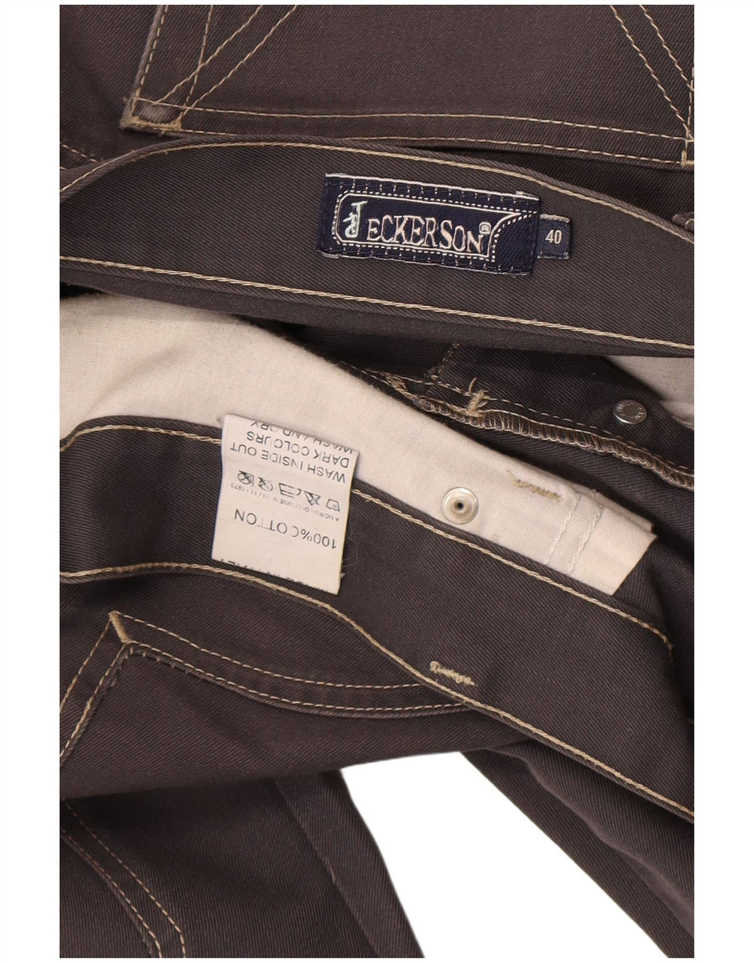 Jeckerson Straight Jeans til mænd W40 L30 Grå bomuld