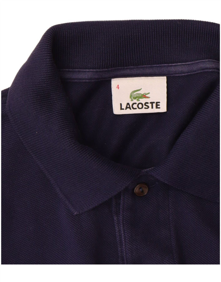 LACOSTE Langærmet poloshirt til mænd størrelse 4 Medium marineblå bomuld