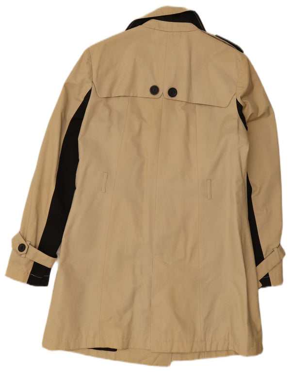 Laura Ashley Dame Trench Coat UK 8 Small Beige Colourblock Bomuld