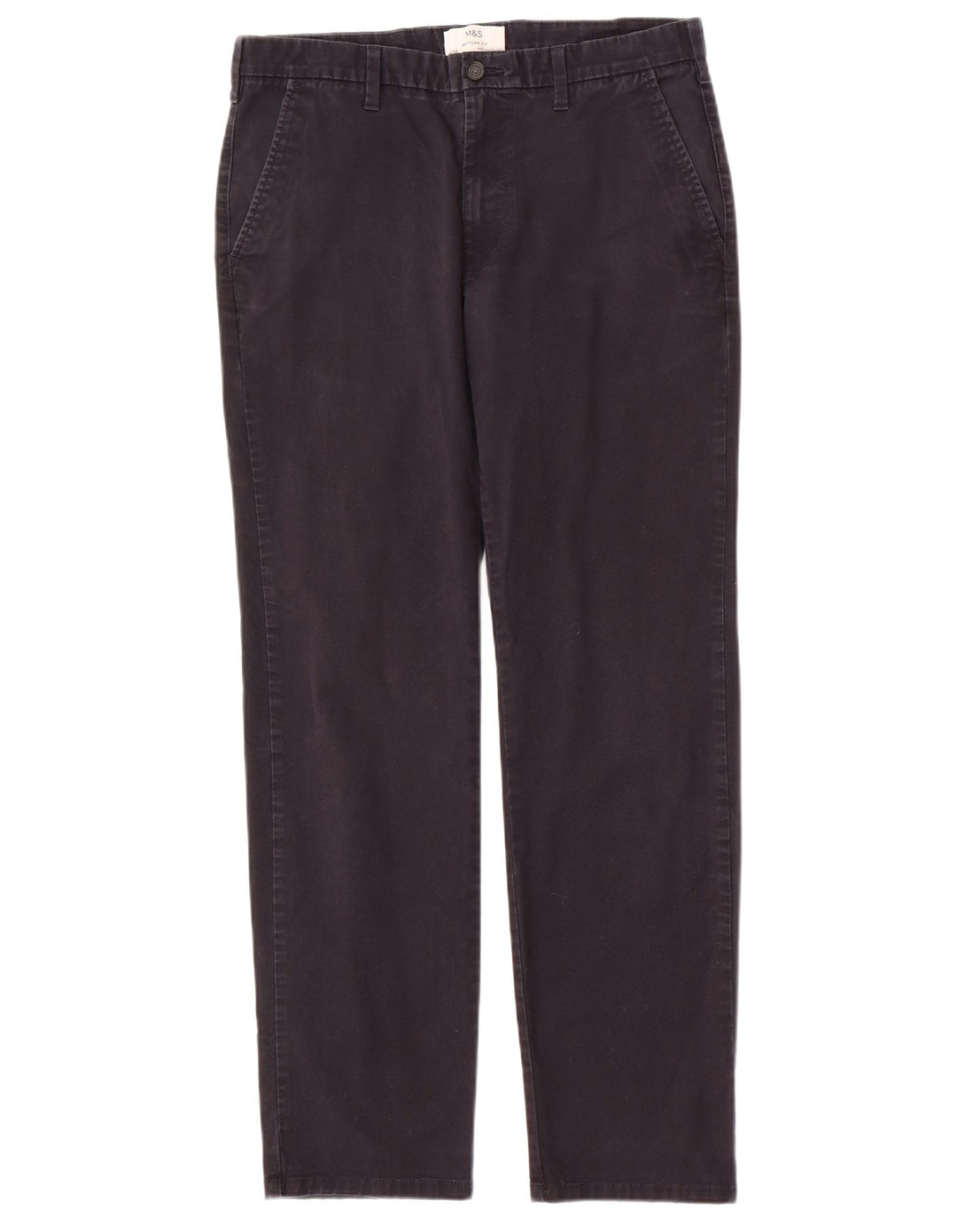 Marks & Spencer Herre Lige Regular Fit Chinobukser W34 L33 Marineblå