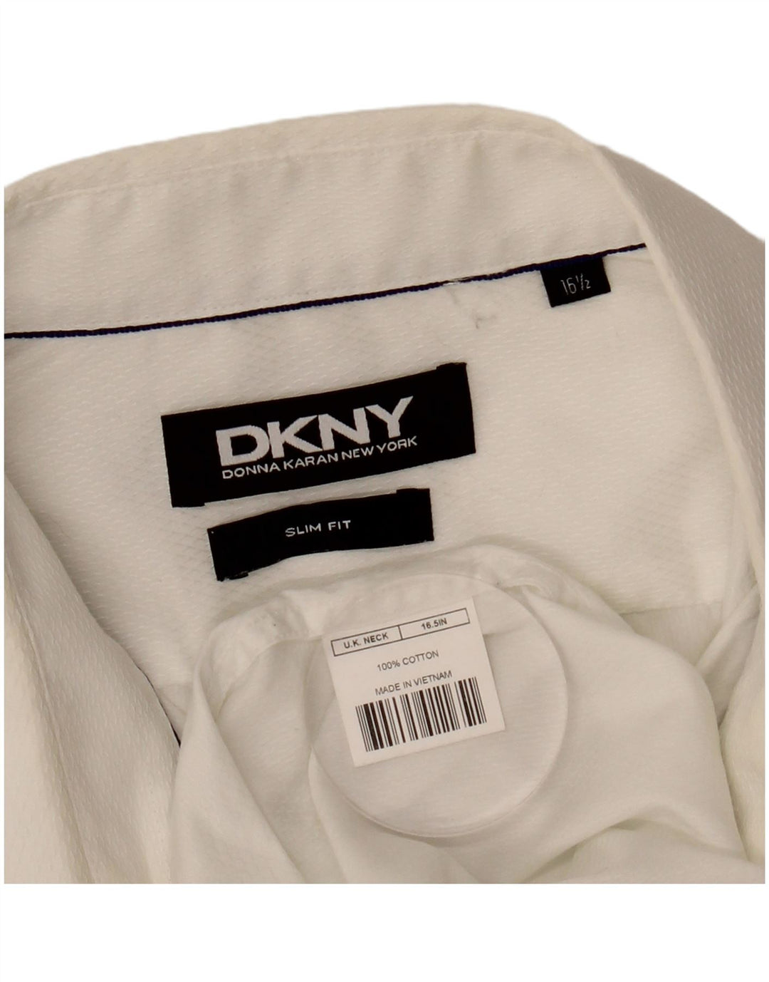 DKNY Herre Slim Fit skjorte str. 16 1/2 Large White Cotton