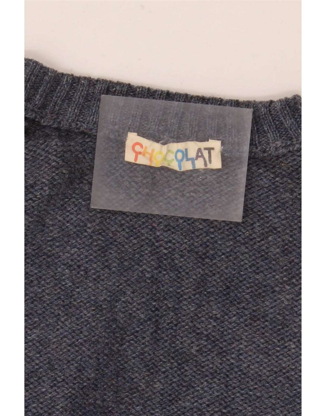 VINTAGE Herre Crew Neck trøje Sweater Large Blue Argyle/Diamond