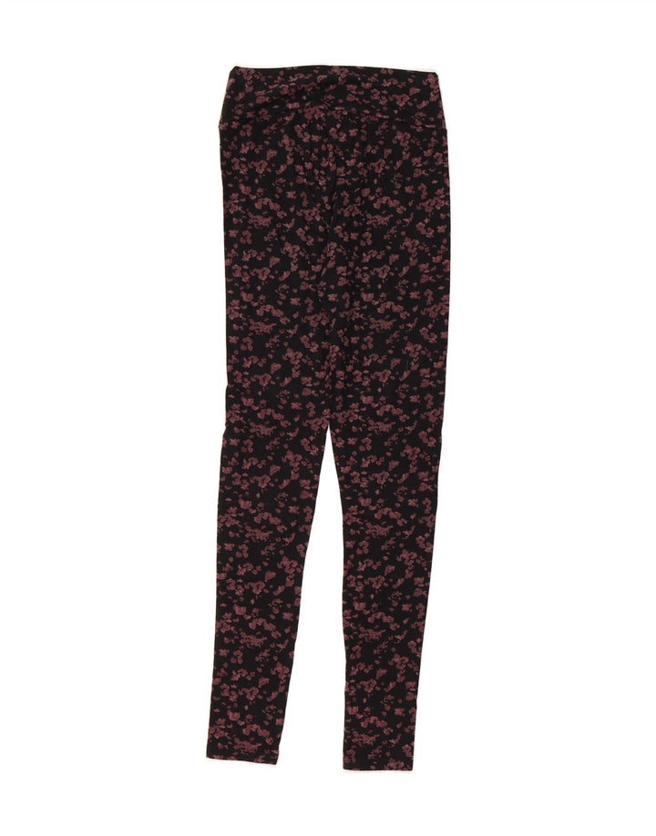 FAT FACE Womens Leggings UK 8 Small  Black Floral Modal Vintage Fat Face and Second-Hand Fat Face from Messina Hembry 