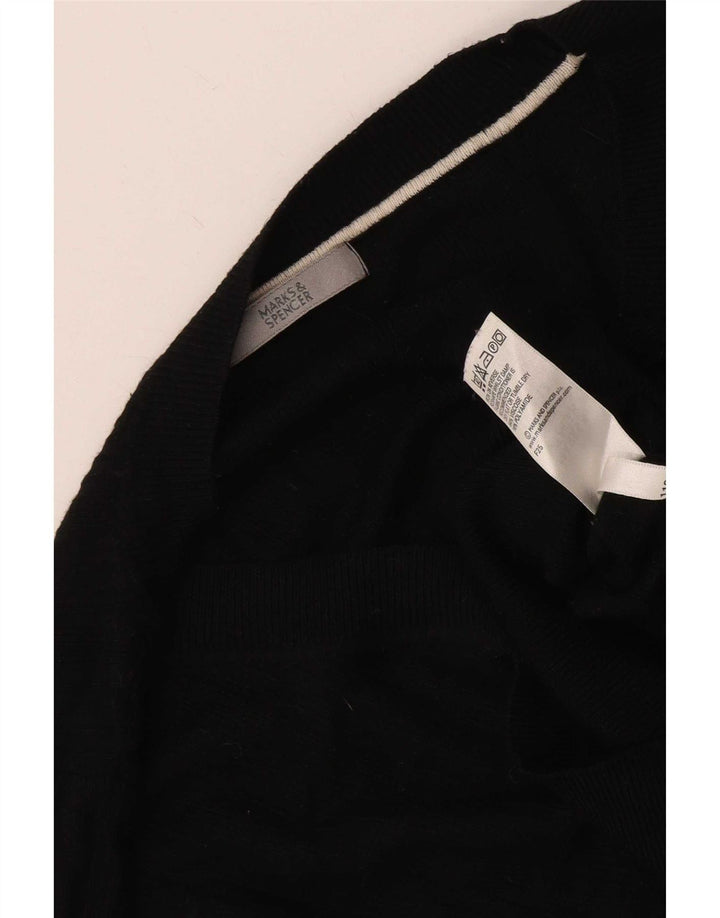Marks & Spencer Womens Crop V-hals sweater UK 12 Medium Black