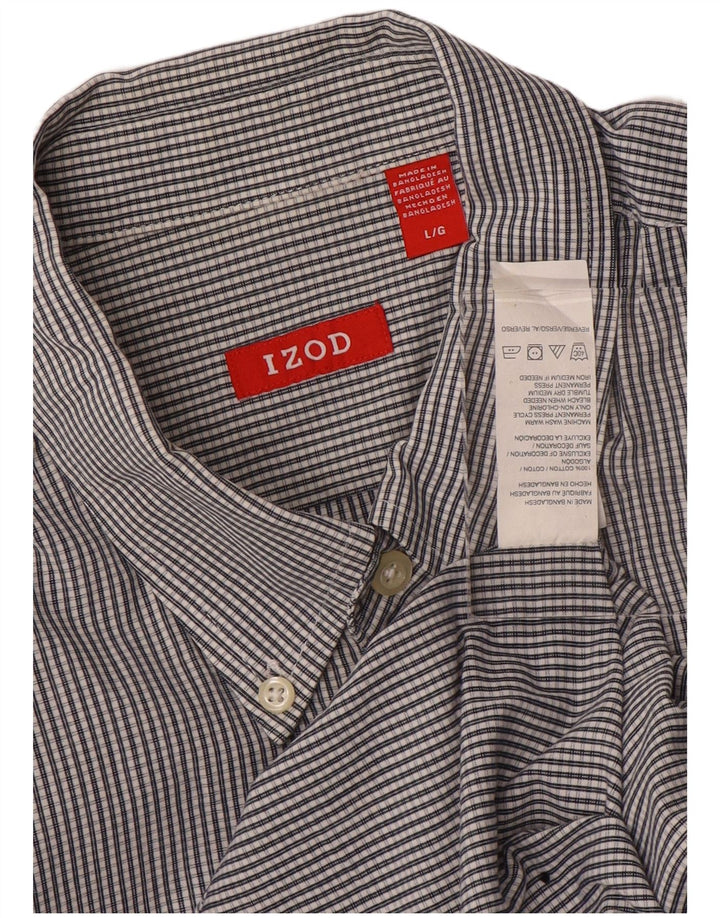 IZOD Herreskjorte Stor Grå Gingham Bomuld