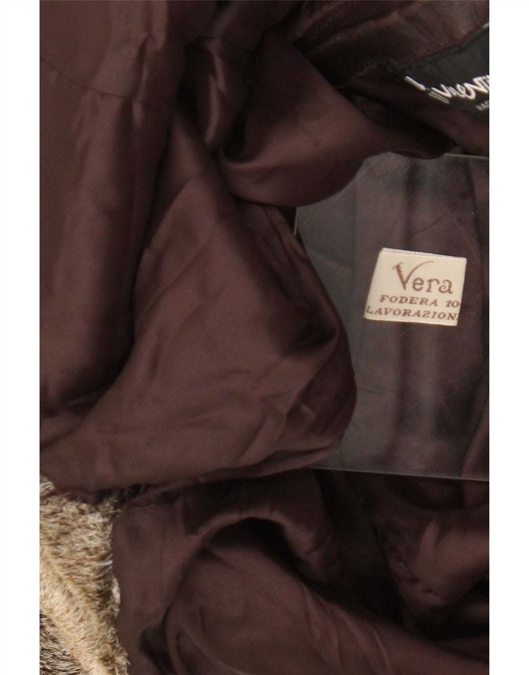 Vintage dobbeltradet pelsfrakke til kvinder IT 48 XL Brun