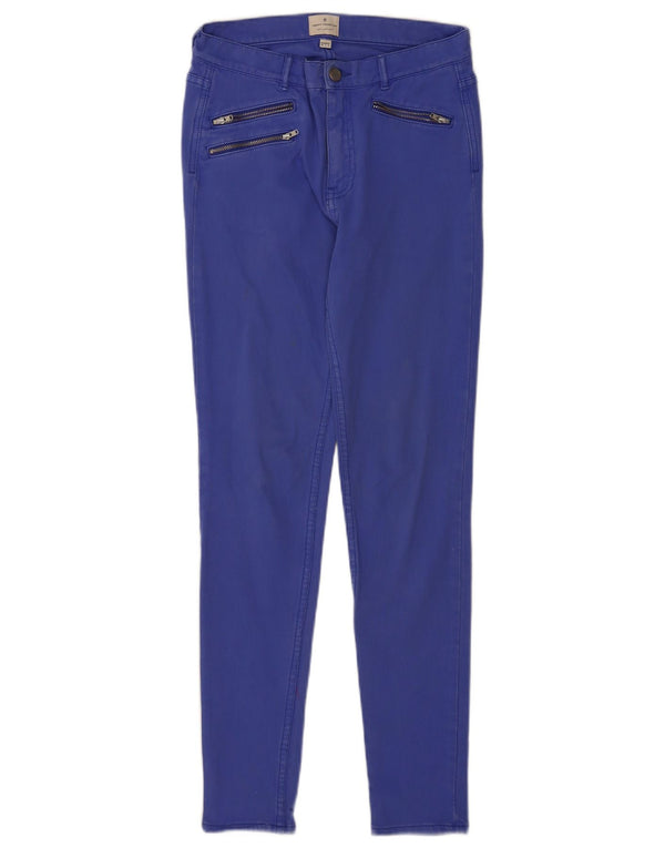 French Connection Womens Skinny Casual Trousers UK 10 Small W26 L29 Blue