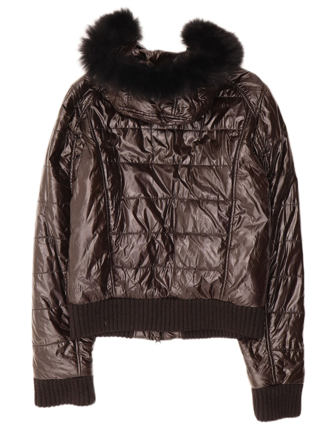 Ellesse Dame Hætte Polstret Jakke UK 14 Medium Sort