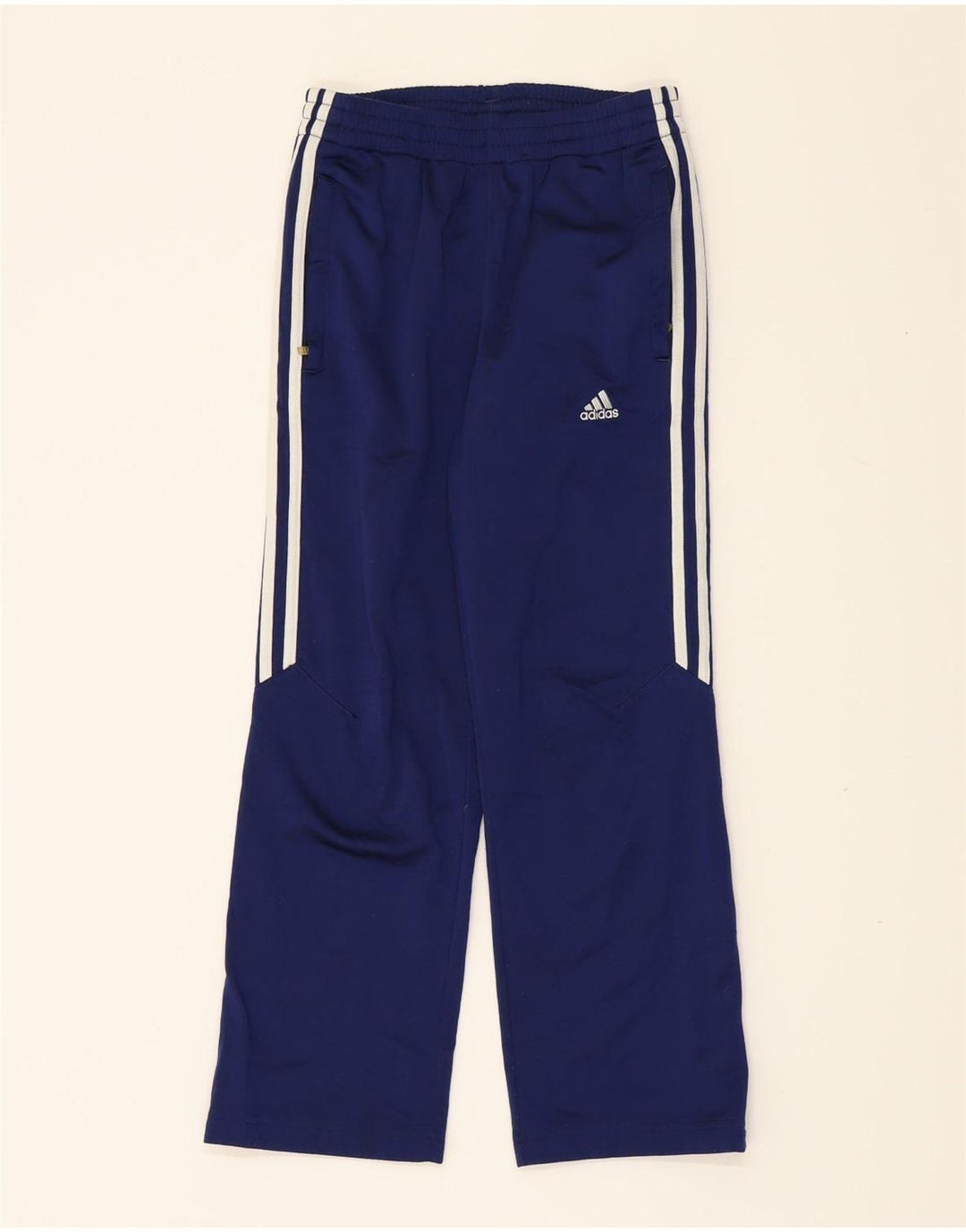 ADIDAS Girls Tracksuit Trousers 9-10 Years  Navy Blue Polyester Vintage Adidas and Second-Hand Adidas from Messina Hembry 