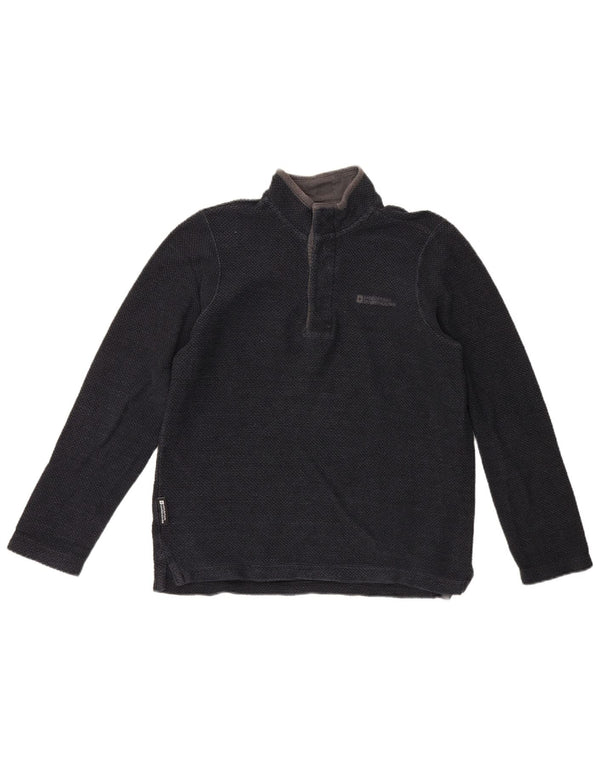 Mountain Warehouse Herre Button Neck Sweatshirt Jumper Small Navy Blue