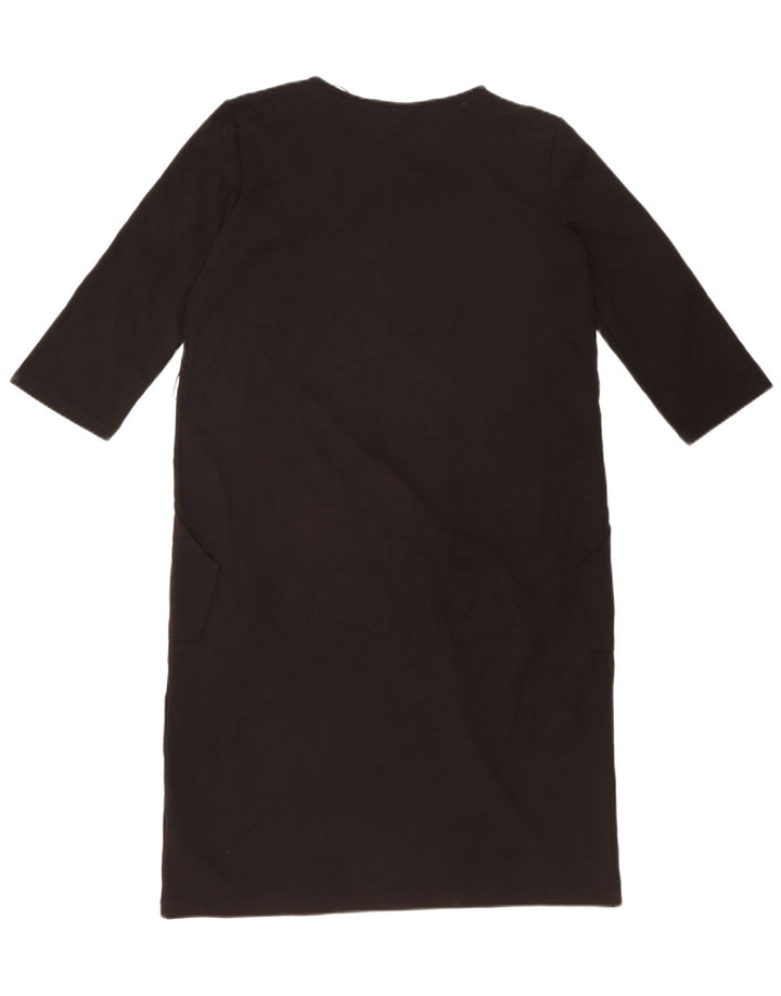 ZARA Dame 3/4 ærmet Skift Kjole UK 14 Stor sort polyester