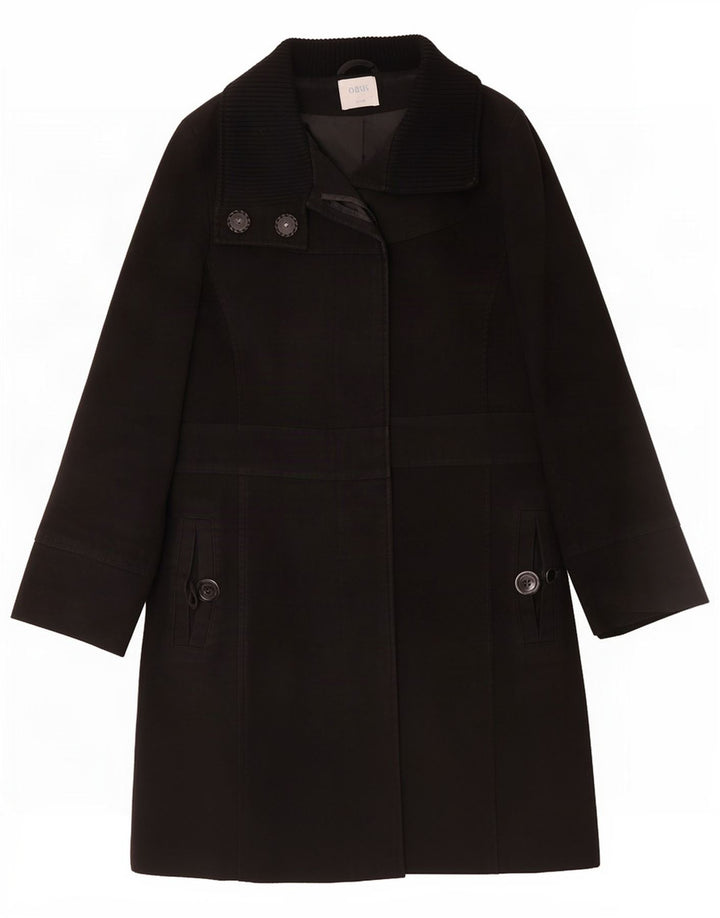 Oasis Dame Overfrakke UK 12 Medium Sort Bomuld
