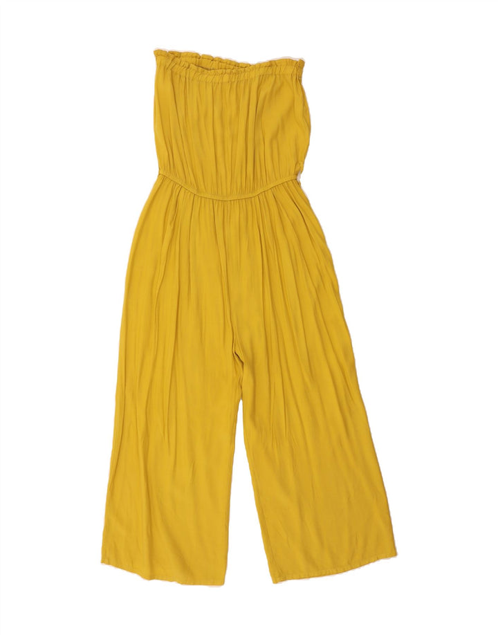 VINTAGE Womens Off Shoulder Jumpsuit UK 12 Medium Yellow Vintage Vintage and Second-Hand Vintage from Messina Hembry 