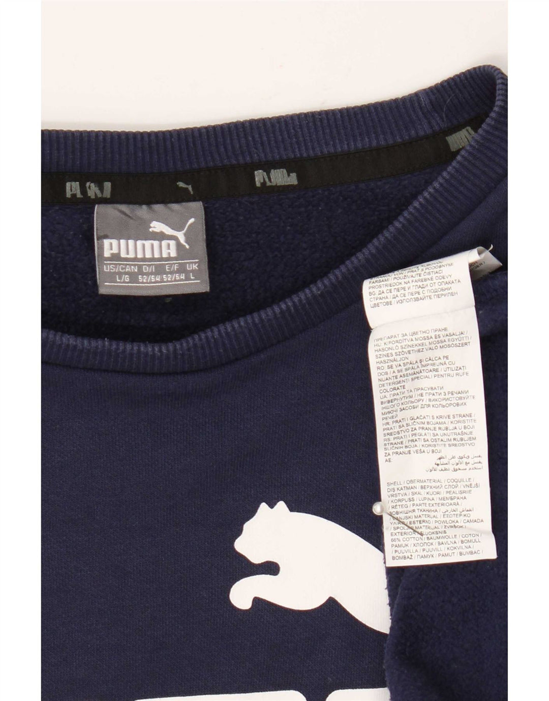 Puma Herre Grafisk Sweatshirt Jumper Stor Marineblå Bomuld