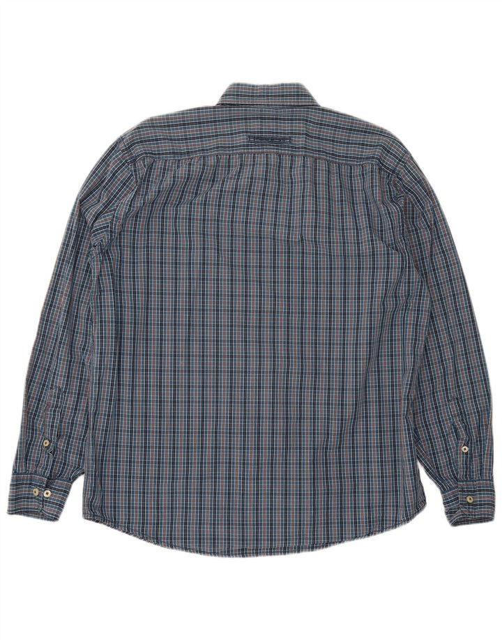 Camel Active Herreskjorte Stor marineblå Gingham Cotton