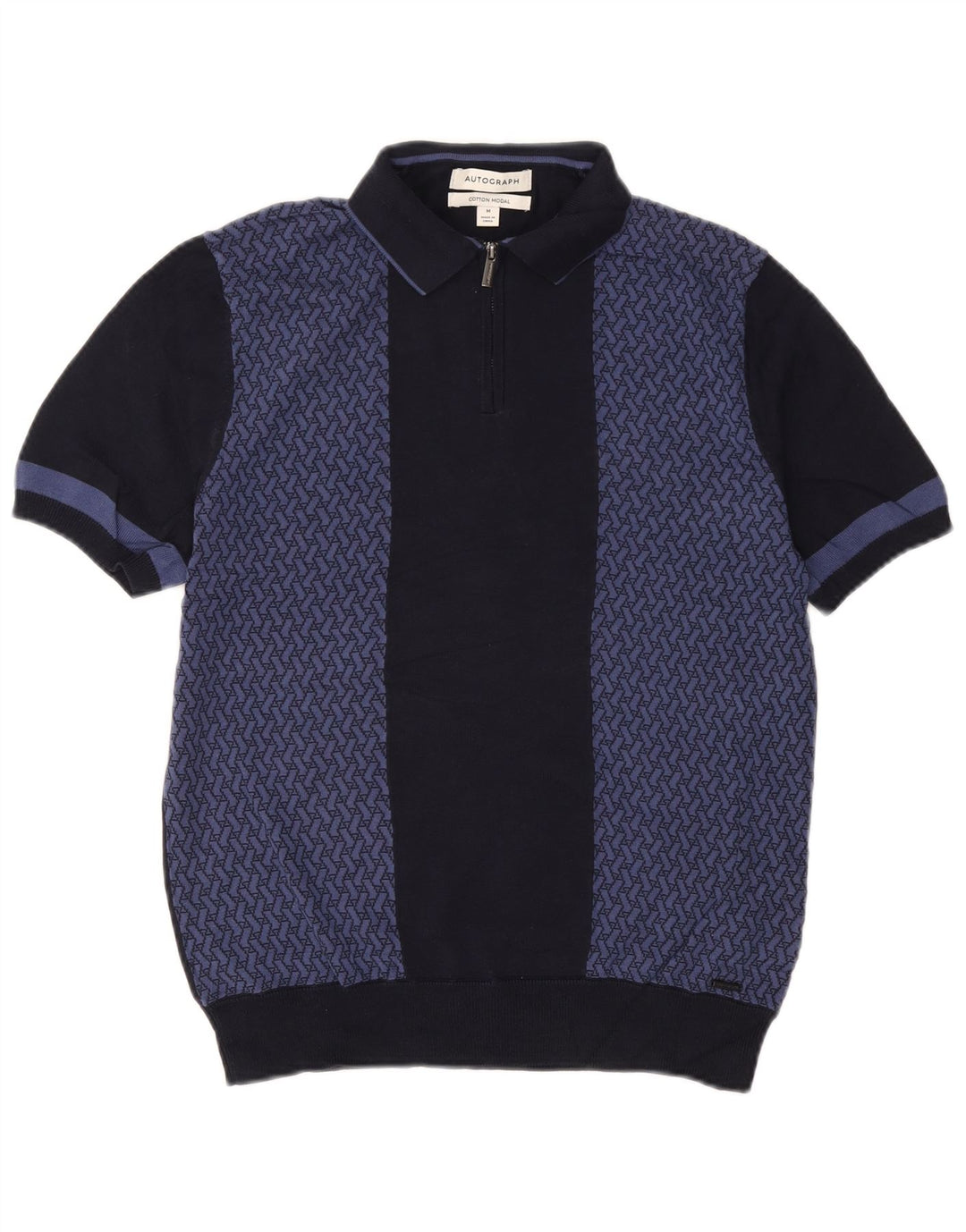 Marks & Spencer Herre Autograph Polo Neck Jumper Sweater Medium Navy Blue