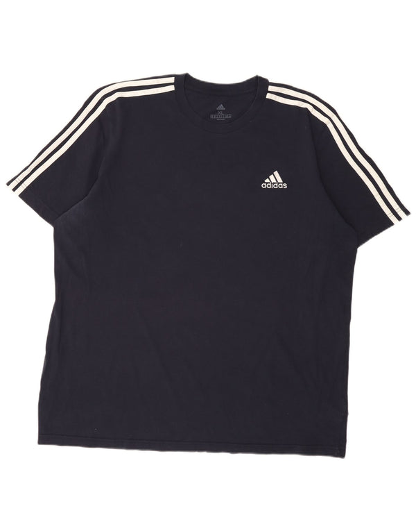 Adidas herre T-shirt top XL marineblå bomuld