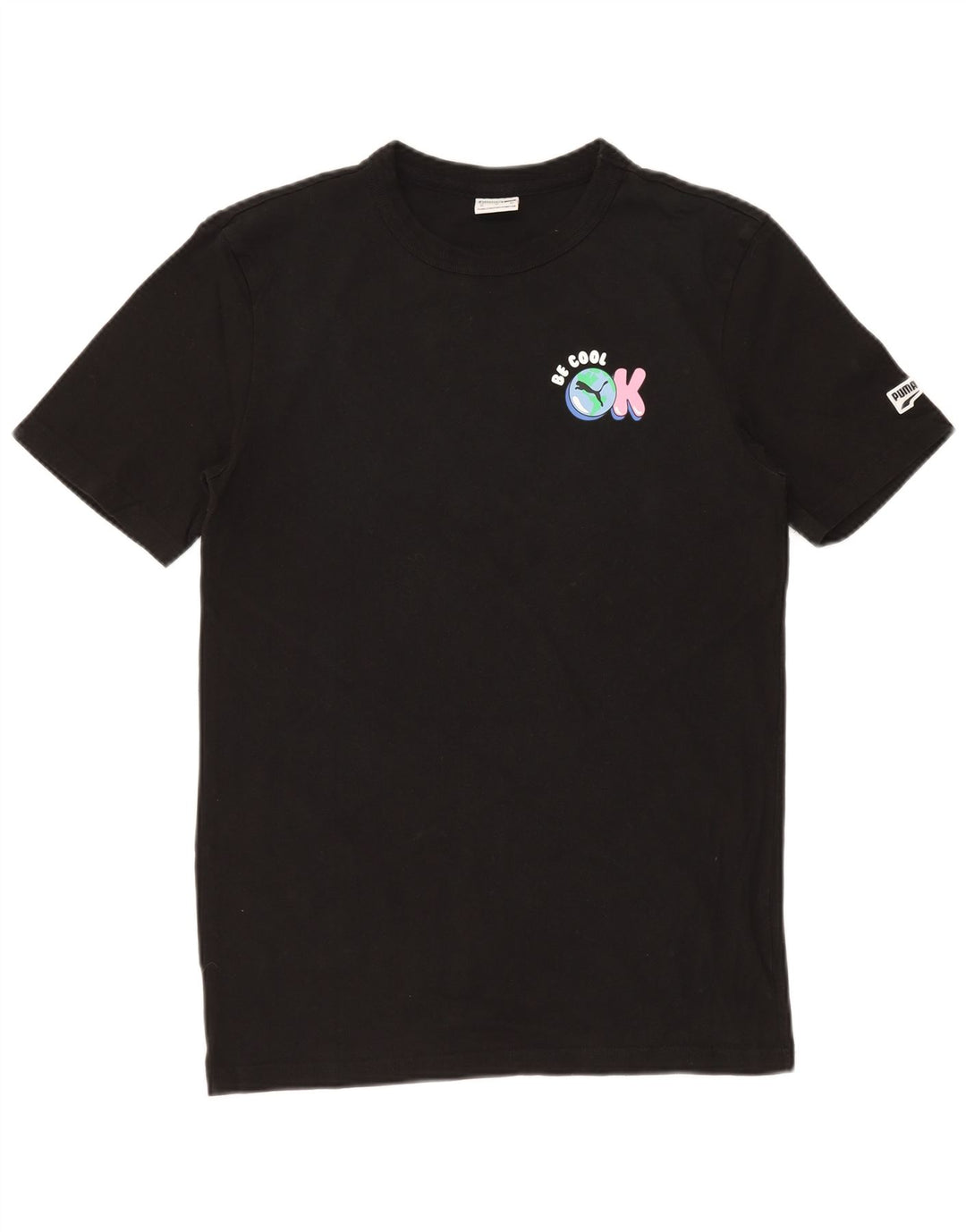 PUMA Grafisk T-shirt top til mænd XS Sort bomuld