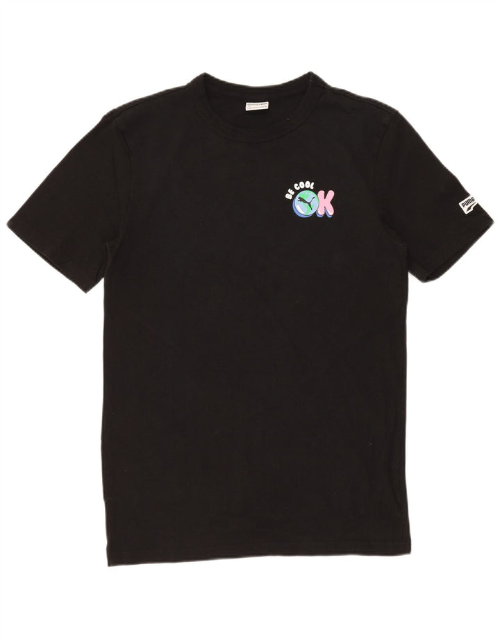 PUMA Grafisk T-shirt top til mænd XS Sort bomuld
