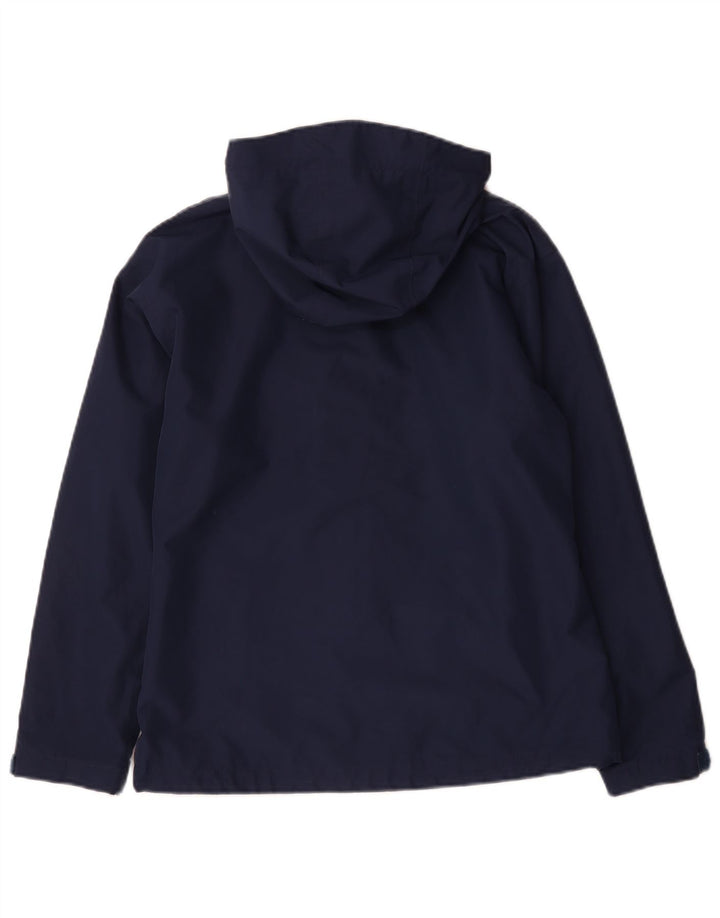 Helly Hansen Regnjakke med hætte til kvinder UK 14 Medium Navy Blue Polyester