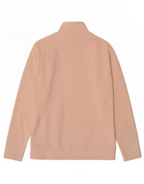 Columbia Womens Zip Neck Fleece Jumper UK 14 Medium Pink Polyester