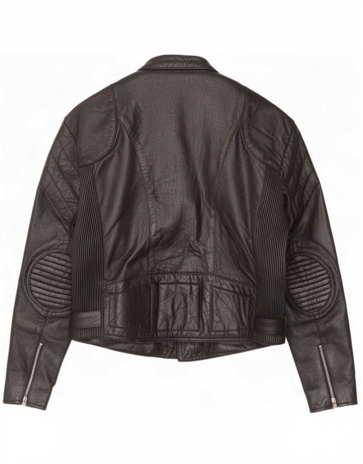 Vintage Herre Læder Biker Jacket UK 44 2XL Sort