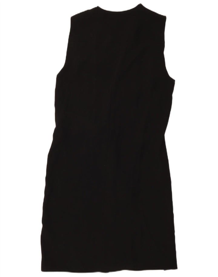 Zara Dame Sleeveless Wrap Dress UK 14 Medium Black