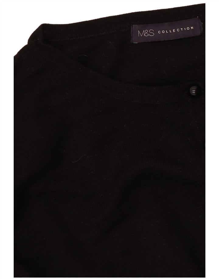 MARKS & SPENCER Dame Crop Cardigan Sweater UK 14 Medium Black