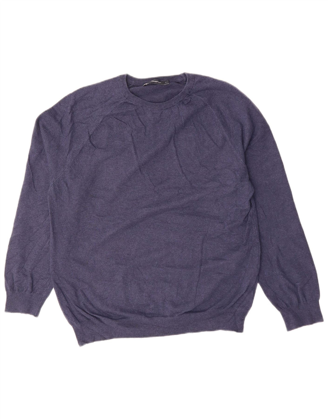 FRANSK FORBINDELSE Herre Crew Neck Jumper Sweater Stor Marineblå Bomuld