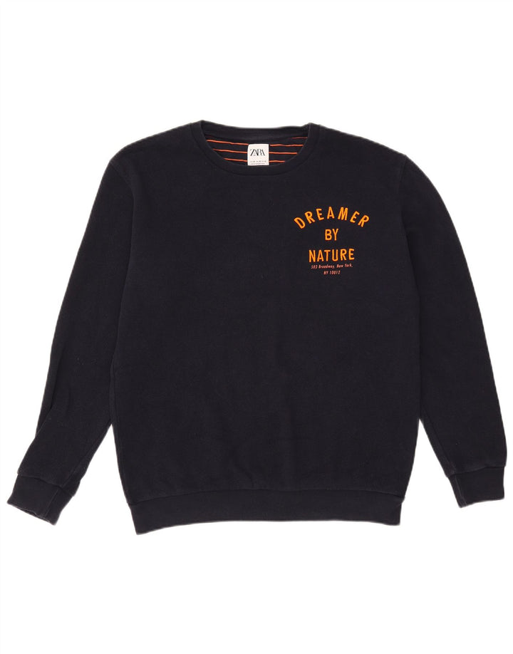 Zara Sweatshirt Jumper Medium Marineblå til mænd